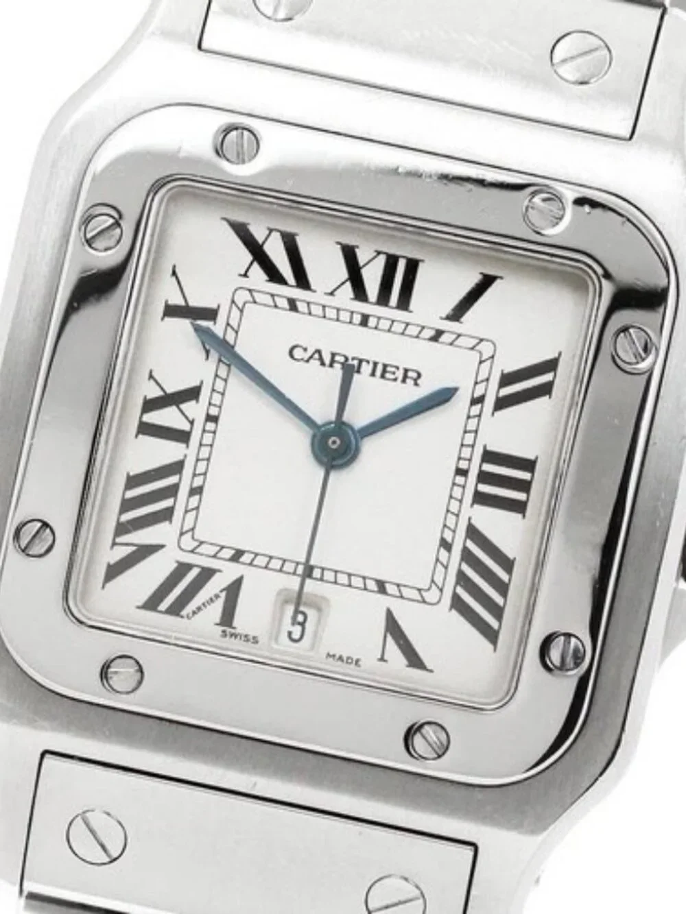 CARTIER Santos GalbeeLM W20060D6 Date Beige Dial Quartz Men's Watch_962308